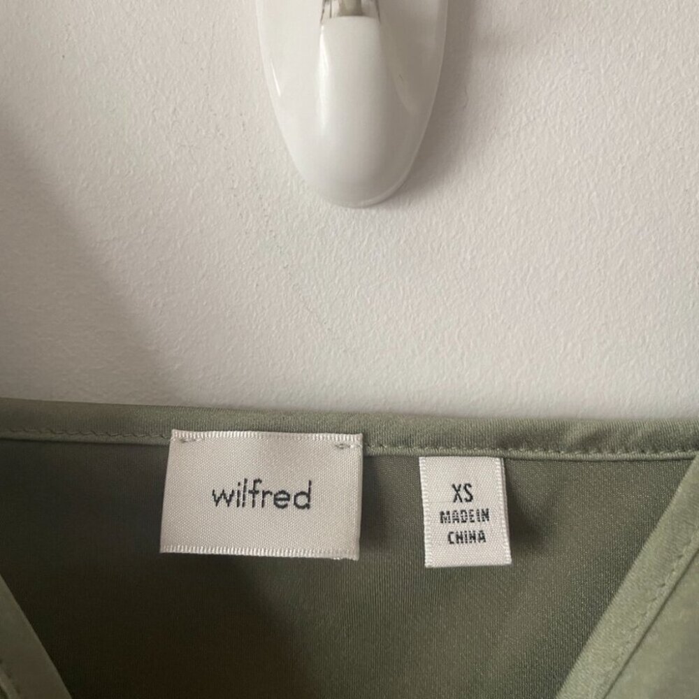 Aritzia Wilfred Sonnet Satin Slip Lace Dress Sage Green Size XS - Picture 7 of 8